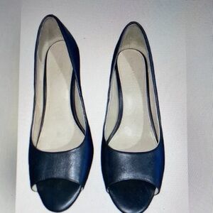 Cole Haan Black Peep-Toe Heels